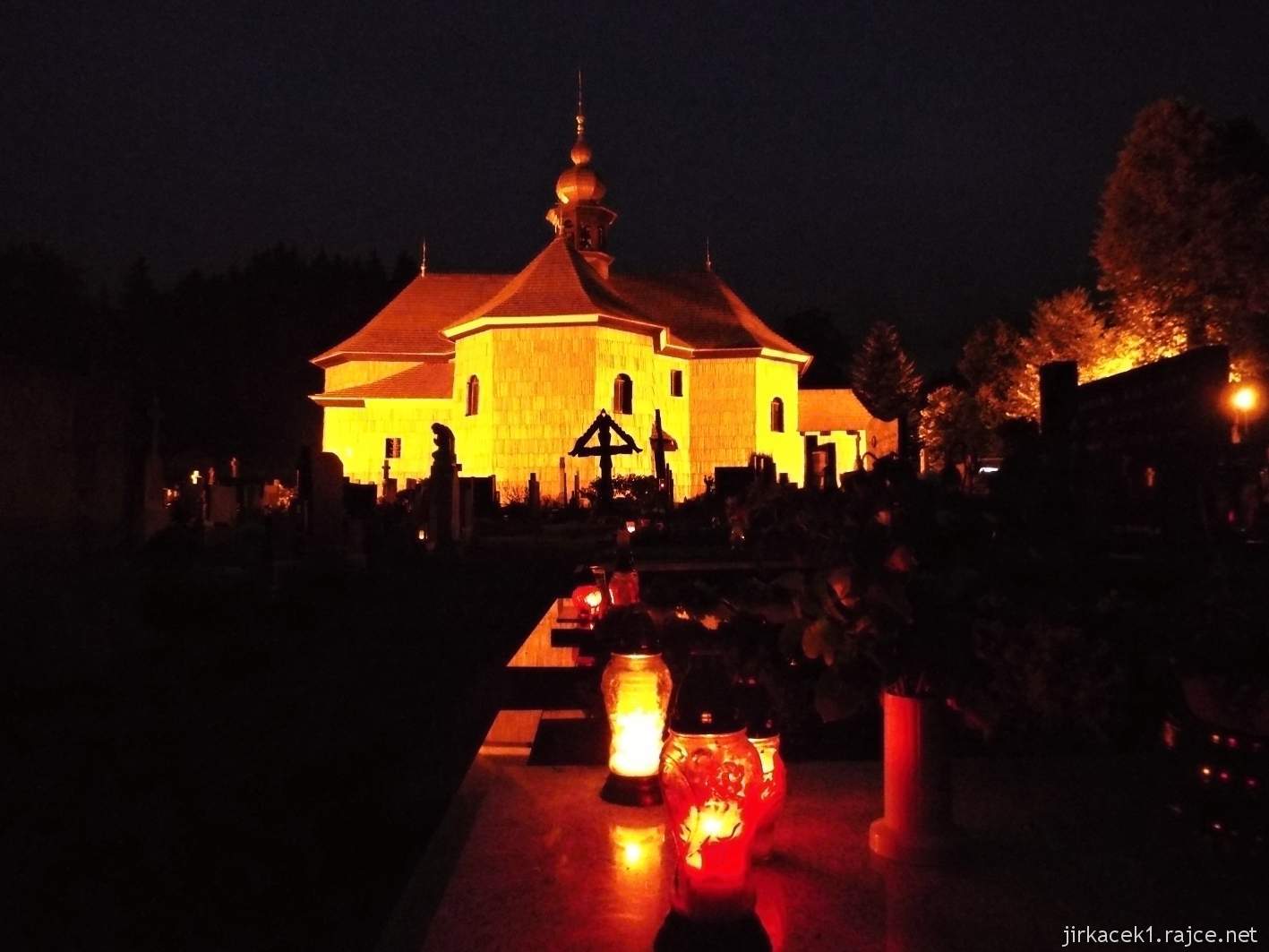 Velké Karlovice - Kostel Panny Marie Sněžné 29 - v noci
