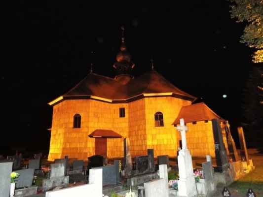 Velké Karlovice - Kostel Panny Marie Sněžné 35 - v noci