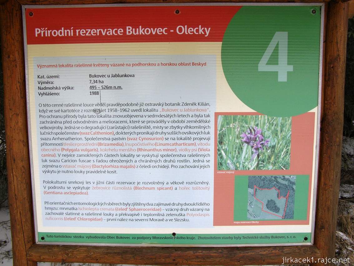 Bukovec - přírodní rezervace a rašeliniště - tabule naučné stezky