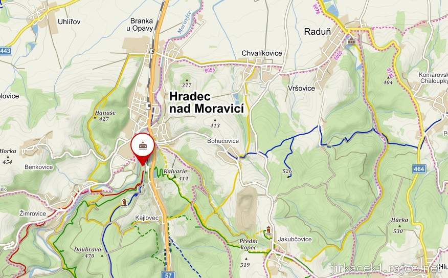 Výlet do okolí Hradce nad Moravicí - mapa