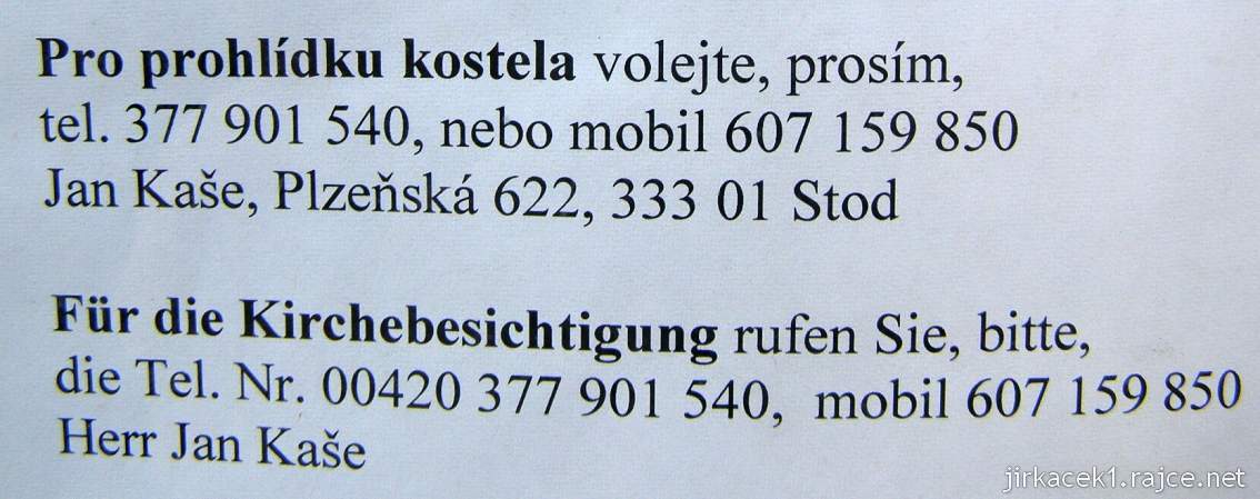 Stod - kostel sv. Máří Magdaleny - prohlídka kostela